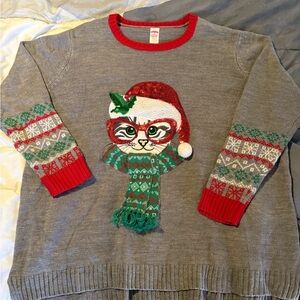 Holiday Time Red and Gray Sweater